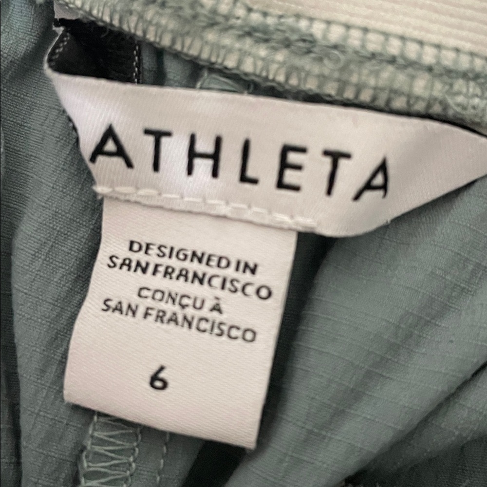 Athleta Cropped Sage-Green Drawstring Waist Pants - Picture 7 of 9